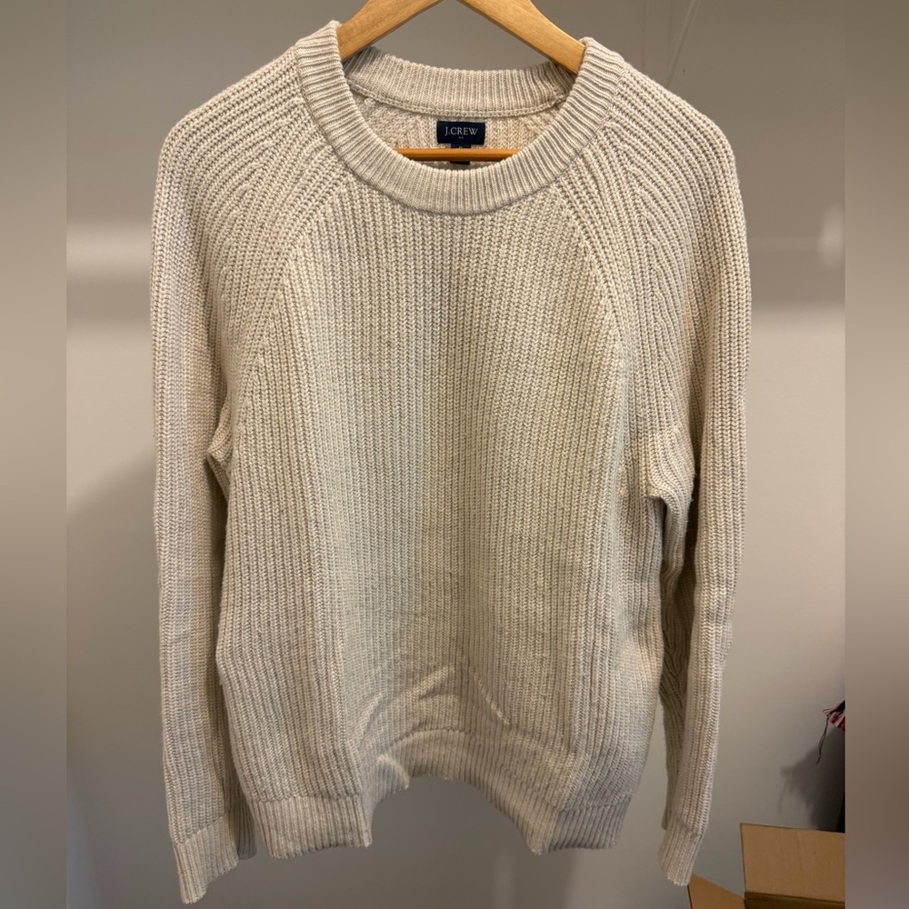 J. Crew Men's Knit Oatmeal Crewneck Sweater Small